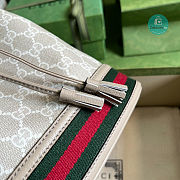 Gucci Ophidia GG Buckket Bag In Beige and White Canvas 15x19x9cm - 2