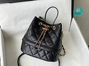 Chanel 10B Rolled Up Bucket Bag In Black Caviar Leather 26x20x15 cm - 1