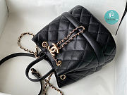 Chanel 10B Rolled Up Bucket Bag In Black Caviar Leather 26x20x15 cm - 2