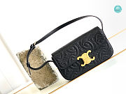Celine Triomphe Shoulder Bag In Quilted Triomphe Lamskin In Black 20x10x4cm  - 1