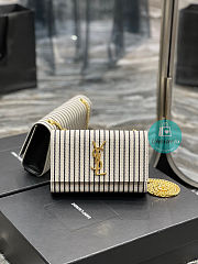 YSL Small Chain Bag In Canvas And Smooth Leather 20x13.5x5.5cm - 1