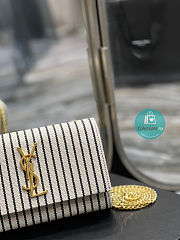YSL Small Chain Bag In Canvas And Smooth Leather 20x13.5x5.5cm - 2