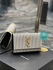 YSL Small Chain Bag In Canvas And Smooth Leather 20x13.5x5.5cm - 4