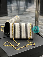 YSL Small Chain Bag In Canvas And Smooth Leather 20x13.5x5.5cm - 5