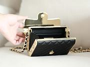 Chanel Small Evening Bag Lambskin In Black 9x13x4cm  - 6
