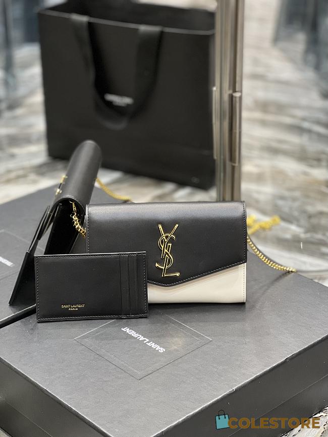 YSL Uptown Chain Wallet In Shiny Smooth Leather 19x12x4 cm - 1