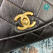 Chanel Flap Bag CC Wrapped Bag With Top Handle In Black 22.5×15×9.5 cm - 3