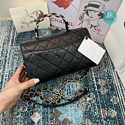 Chanel Flap Bag CC Wrapped Bag With Top Handle In Black 22.5×15×9.5 cm - 2