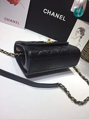 Chanel Flap Bag CC Wrapped Bag With Top Handle In Black 19.5x12.5x7.5cm - 6