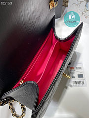 Chanel Flap Bag CC Wrapped Bag With Top Handle In Black 19.5x12.5x7.5cm - 5