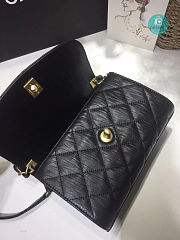 Chanel Flap Bag CC Wrapped Bag With Top Handle In Black 19.5x12.5x7.5cm - 3