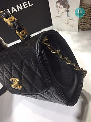 Chanel Flap Bag CC Wrapped Bag With Top Handle In Black 19.5x12.5x7.5cm - 2