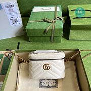 GG Marmont Mini Top Handle Bag In White Leather 16x10.5x5.5 cm - 1