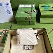 GG Marmont Mini Top Handle Bag In White Leather 16x10.5x5.5 cm - 5
