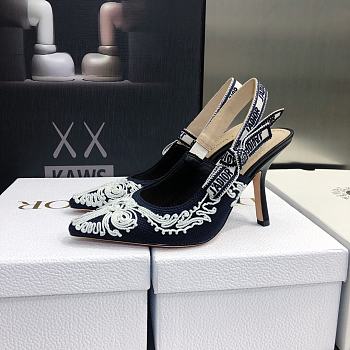 J'Adior Slingback Pump Deep Blue and White 