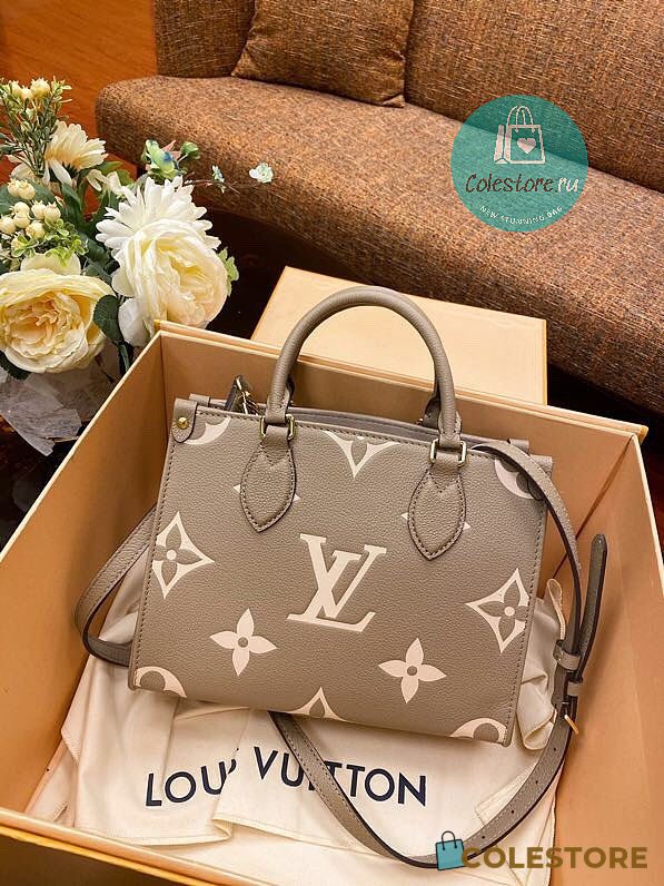 Onthego PM Bicolour Monogram In Creme Empreinte Leather 25x19x11.5cm - 1