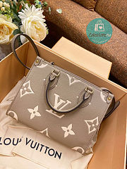 Onthego PM Bicolour Monogram In Creme Empreinte Leather 25x19x11.5cm - 2