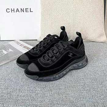 Chanel Suede Calfskin Velvet Grosgrain Black 