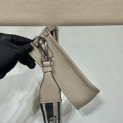 Prada Leather Mini Shoulder Bag In Clay Gray 19x20x6cm - 6