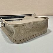 Prada Leather Mini Shoulder Bag In Clay Gray 19x20x6cm - 5