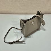 Prada Leather Mini Shoulder Bag In Clay Gray 19x20x6cm - 4