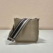 Prada Leather Mini Shoulder Bag In Clay Gray 19x20x6cm - 3