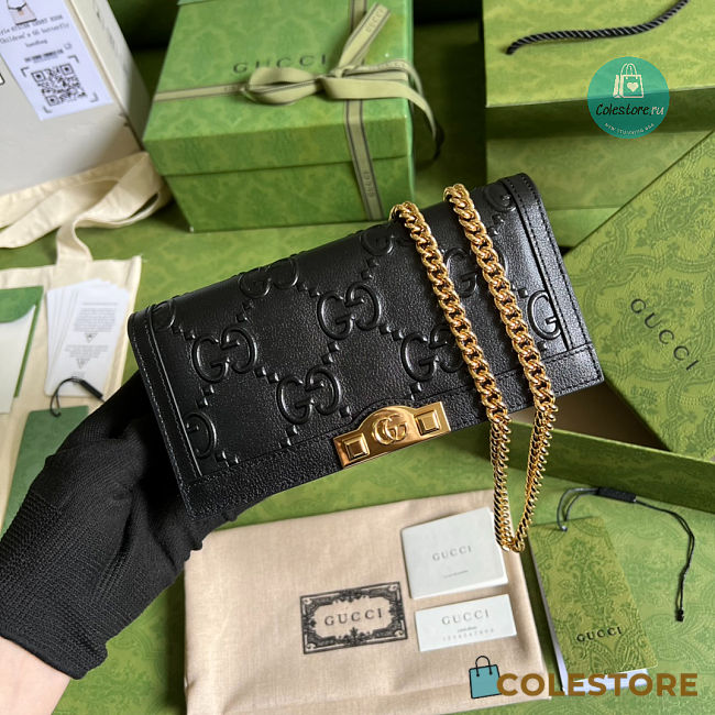 Gucci GG Wallet With Chain ‎6 7 6 1 5 5 Black 19x10x4 cm - 1