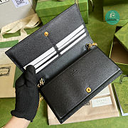 Gucci GG Wallet With Chain ‎6 7 6 1 5 5 Black 19x10x4 cm - 3