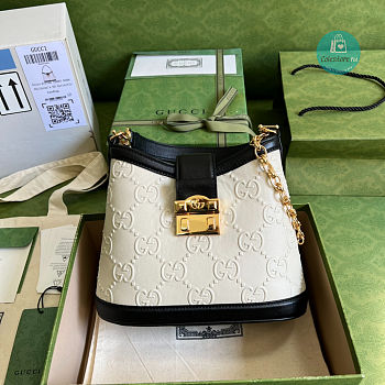  Gucci Small GG Shoulder Bag 6 7 5 7 8 8 In White 25x21x9 cm 