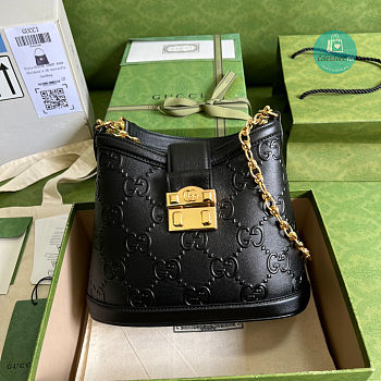 Gucci Small GG Shoulder Bag 6 7 5 7 8 8 In Black 25x21x9 cm 