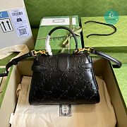 Gucci Small GG Top Handle Bag In Black 6 7 5 7 9 1 Size 28.5x19.5x10 cm - 4