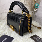 Chanel Black Python Medium Boy Bag with Handle 25×16×9cm - 4