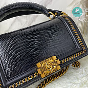 Chanel Black Python Medium Boy Bag with Handle 25×16×9cm - 2