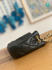 Chanel Small HOBO Handbag Lambskin In Black 12.5x19x6.5cm - 6