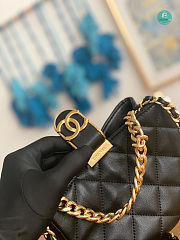 Chanel Small HOBO Handbag Lambskin In Black 12.5x19x6.5cm - 4