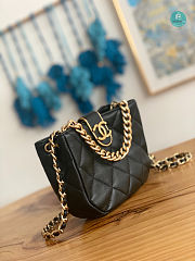 Chanel Small HOBO Handbag Lambskin In Black 12.5x19x6.5cm - 3