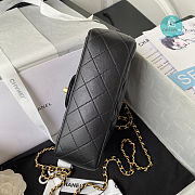 Chanel 22B Mini Classic Rectangular Flap With Top Handle In Black 20x12x6cm - 4