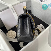 Chanel 22B Mini Classic Rectangular Flap With Top Handle In Black 20x12x6cm - 2