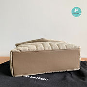 YSL Loulou Bag In Beige Matelasse Denim Canvas 4946 size 24×17×9cm - 5
