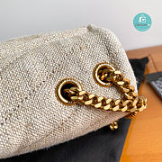 YSL Loulou Bag In Beige Matelasse Denim Canvas 4946 size 24×17×9cm - 3