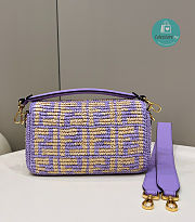Fendi Baguette Embroidered Shoulder  Bag In Purple 27×6×15 cm - 4
