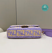 Fendi Baguette Embroidered Shoulder  Bag In Purple 27×6×15 cm - 5