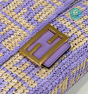Fendi Baguette Embroidered Shoulder  Bag In Purple 27×6×15 cm - 6