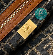 Fendi Baguette Embroidered Shoulder Bag In Brown 27×6×15 cm - 4
