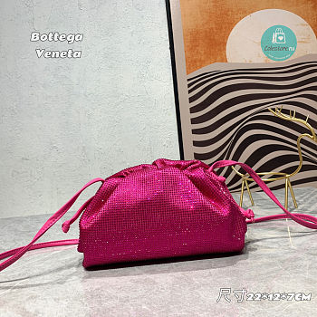 Bottega Veneta The Pouch Cloud Bag Crystal In Pink 22x12x7CM