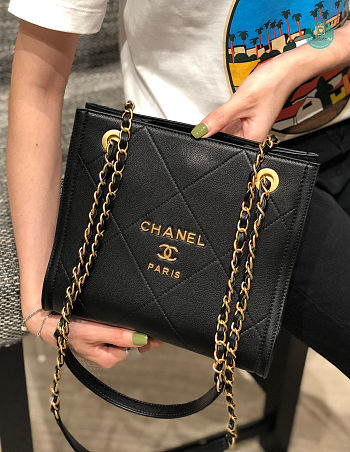 Chanel Shopping Bag In Black AS2750 21x23x11cm