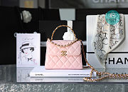 Chanel 22B Handle Chain Bag Medium Light Pink  - 1