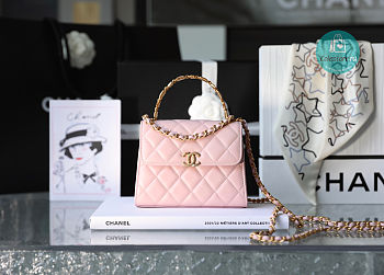 Chanel 22B Handle Chain Bag Medium Light Pink 