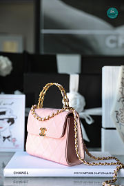 Chanel 22B Handle Chain Bag Medium Light Pink  - 3