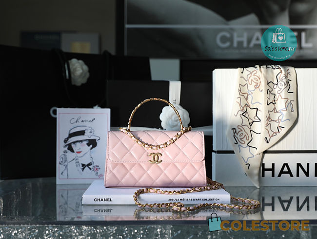 Chanel 22B Handle Chain Bag Light Pink  - 1